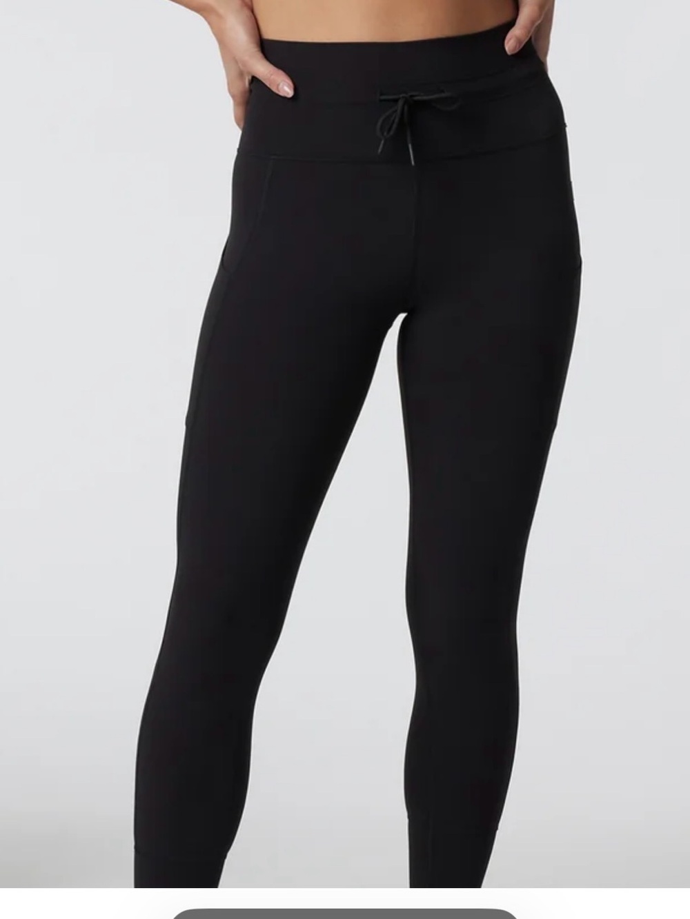 Vuori XS Black Performance Leggings with Drawstring & Pockets